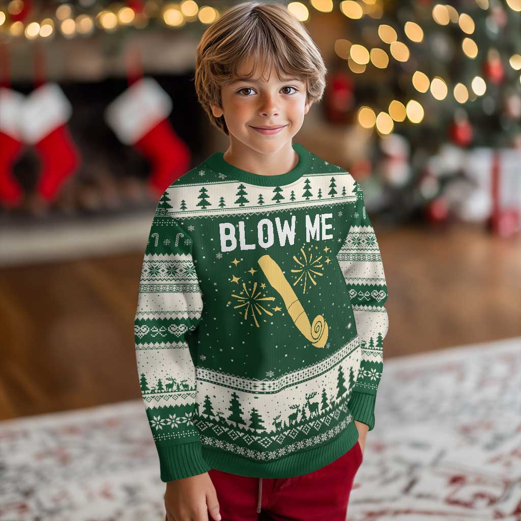 Funny Offensive Blow Me Ugly Christmas Sweater Adult Humor Party Celebration - Wonder Print Shop