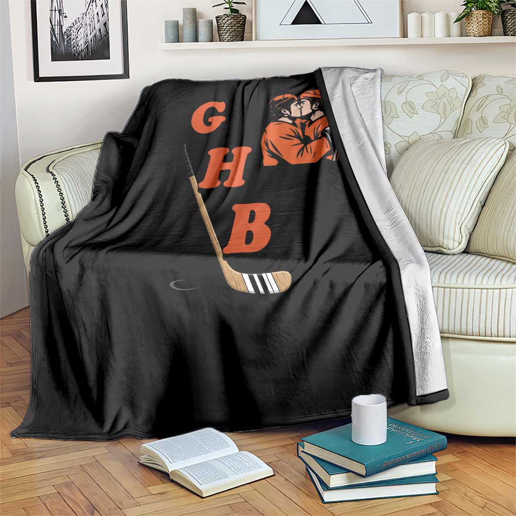 Yeah I Like GHB Gay Hockey Boys Throw Blanket LGBTQ Pride Hockey Fan - Wonder Print Shop