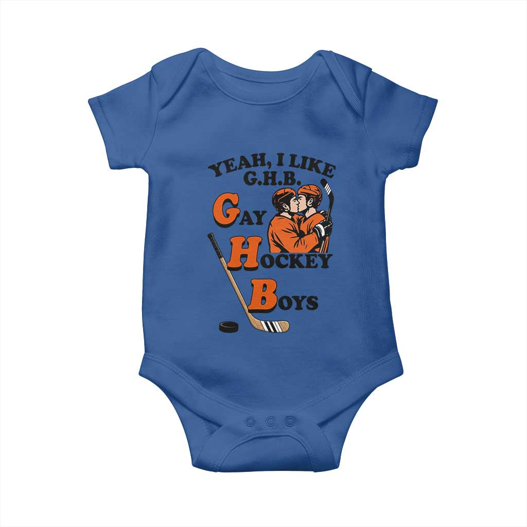 Yeah I Like GHB Gay Hockey Boys Baby Onesie LGBTQ Pride Hockey Fan - Wonder Print Shop