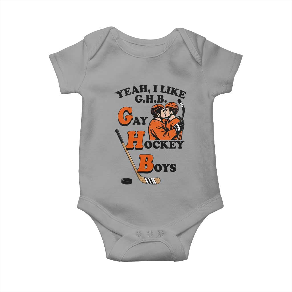 Yeah I Like GHB Gay Hockey Boys Baby Onesie LGBTQ Pride Hockey Fan - Wonder Print Shop