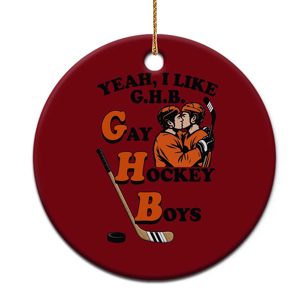 Yeah I Like GHB Gay Hockey Boys Ceramic Ornament LGBTQ Pride Hockey Fan - Wonder Print Shop