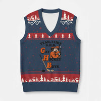 Yeah I Like GHB Gay Hockey Boys V-Neck Knit Sweater Vest LGBTQ Pride Hockey Fan - Wonder Print Shop