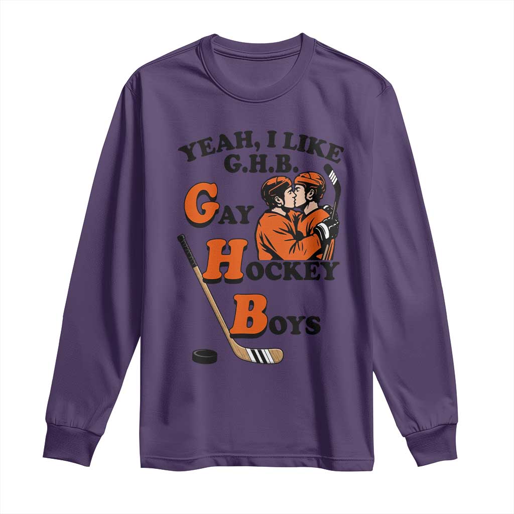Yeah I Like GHB Gay Hockey Boys Long Sleeve Shirt LGBTQ Pride Hockey Fan - Wonder Print Shop