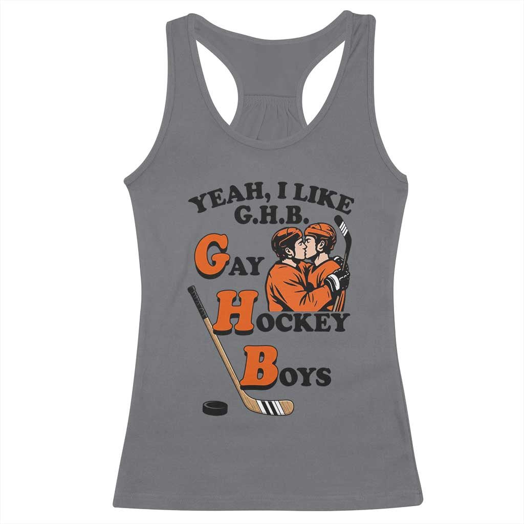 Yeah I Like GHB Gay Hockey Boys Racerback Tank Top LGBTQ Pride Hockey Fan - Wonder Print Shop