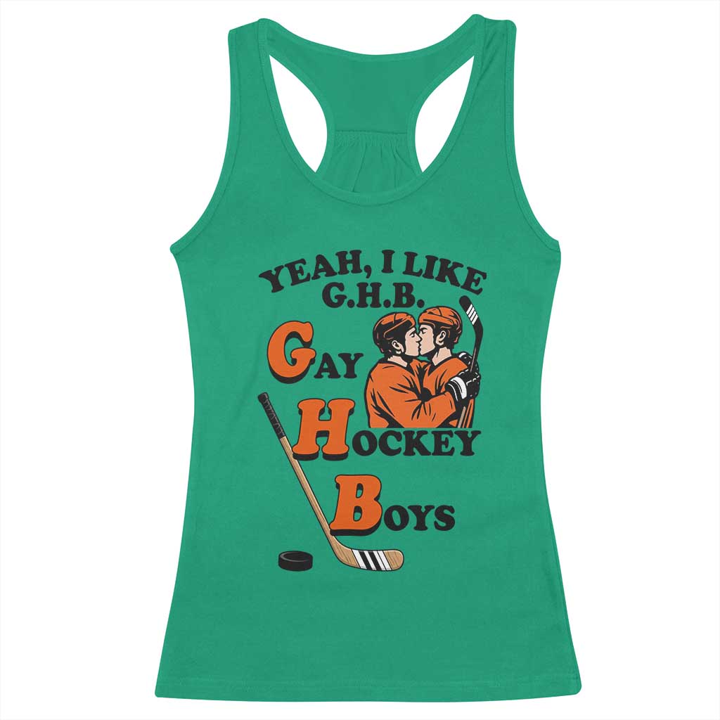 Yeah I Like GHB Gay Hockey Boys Racerback Tank Top LGBTQ Pride Hockey Fan - Wonder Print Shop