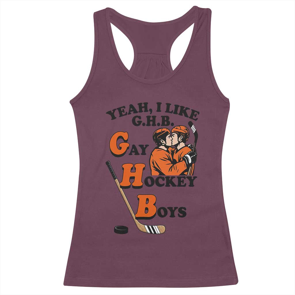 Yeah I Like GHB Gay Hockey Boys Racerback Tank Top LGBTQ Pride Hockey Fan - Wonder Print Shop