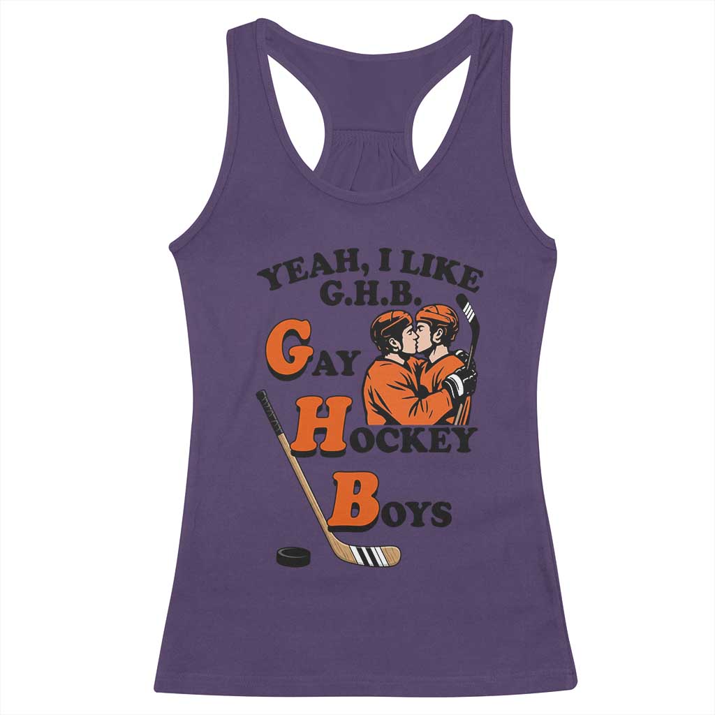 Yeah I Like GHB Gay Hockey Boys Racerback Tank Top LGBTQ Pride Hockey Fan - Wonder Print Shop