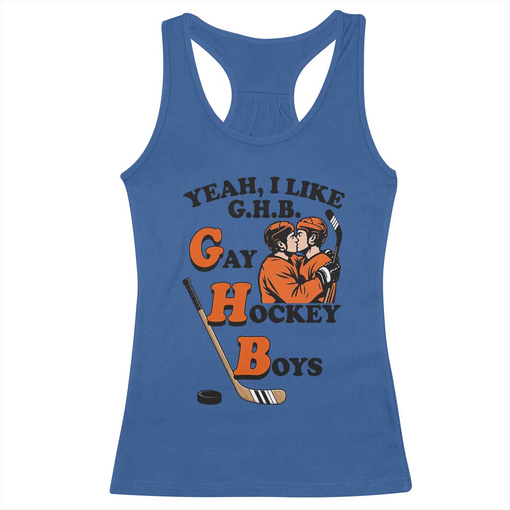 Yeah I Like GHB Gay Hockey Boys Racerback Tank Top LGBTQ Pride Hockey Fan - Wonder Print Shop