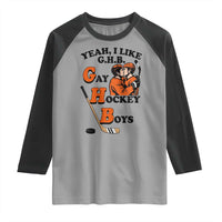 Yeah I Like GHB Gay Hockey Boys Raglan Shirt LGBTQ Pride Hockey Fan - Wonder Print Shop
