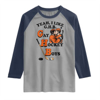 Yeah I Like GHB Gay Hockey Boys Raglan Shirt LGBTQ Pride Hockey Fan - Wonder Print Shop