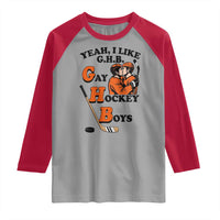 Yeah I Like GHB Gay Hockey Boys Raglan Shirt LGBTQ Pride Hockey Fan - Wonder Print Shop