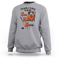 Yeah I Like GHB Gay Hockey Boys Sweatshirt LGBTQ Pride Hockey Fan - Wonder Print Shop
