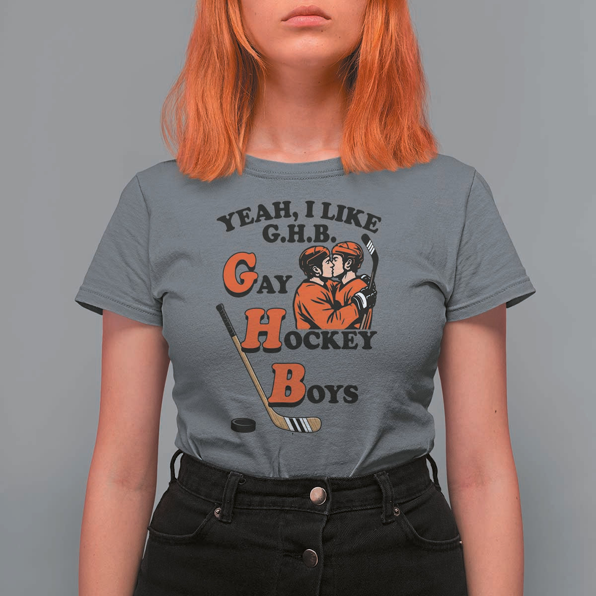 Yeah I Like GHB Gay Hockey Boys T Shirt For Women LGBTQ Pride Hockey Fan - Wonder Print Shop