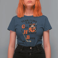 Yeah I Like GHB Gay Hockey Boys T Shirt For Women LGBTQ Pride Hockey Fan - Wonder Print Shop