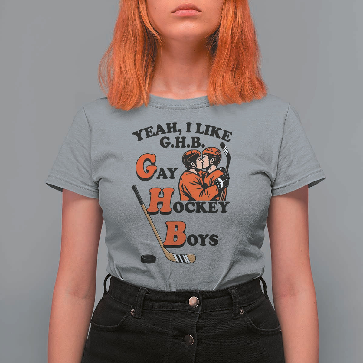 Yeah I Like GHB Gay Hockey Boys T Shirt For Women LGBTQ Pride Hockey Fan - Wonder Print Shop