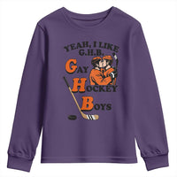 Yeah I Like GHB Gay Hockey Boys Youth Sweatshirt LGBTQ Pride Hockey Fan - Wonder Print Shop