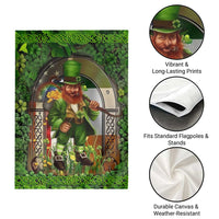 Happy St Patrick's Day Leprechaun Garden Flag American Irish Flag