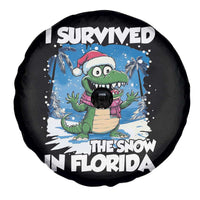 I Survived The Snow In Florida Spare Tire Cover Funny Crocodile