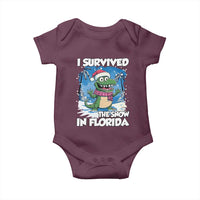 I Survived The Snow In Florida Baby Onesie Funny Crocodile