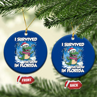 I Survived The Snow In Florida Ceramic Ornament Funny Crocodile - Wonder Print Shop