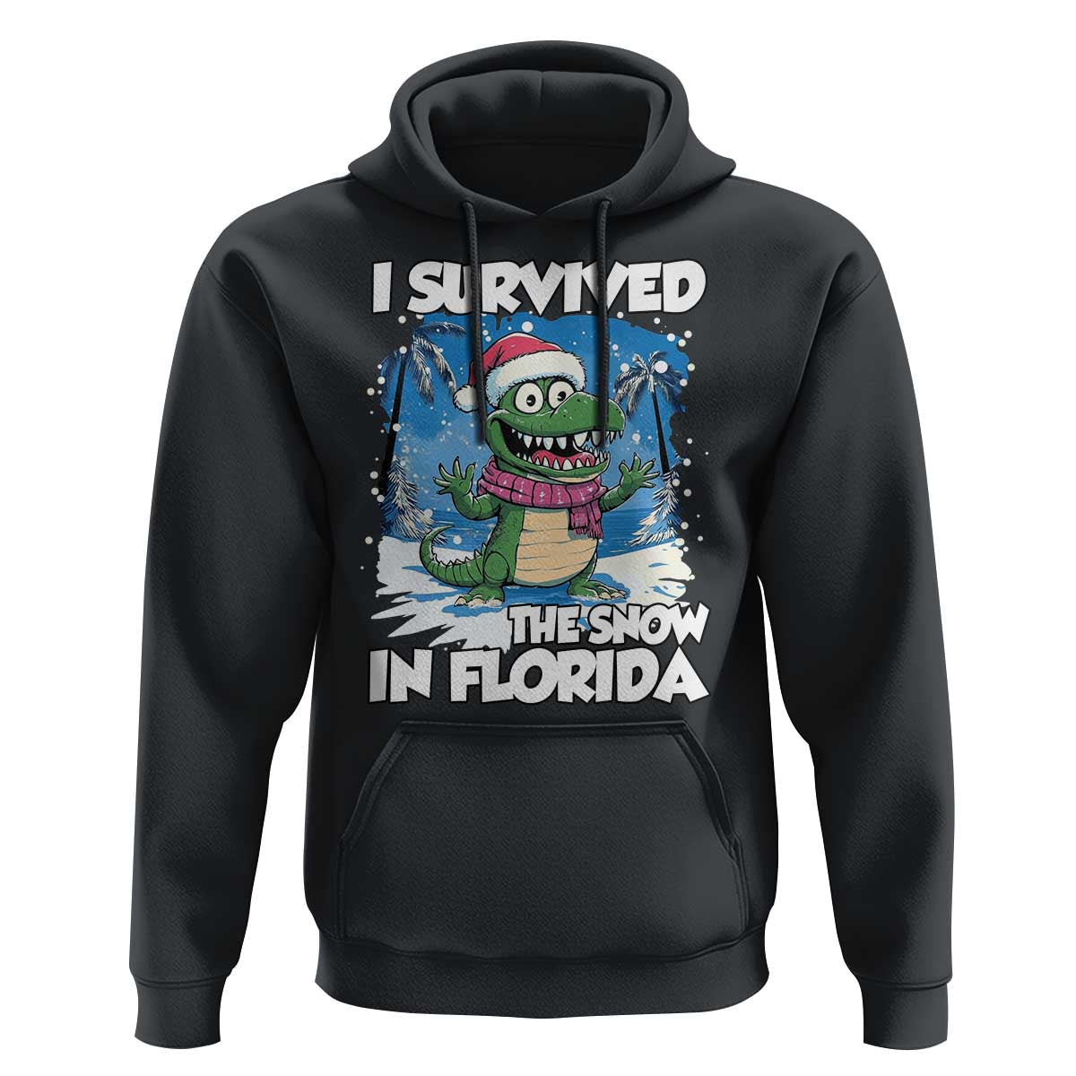 I Survived The Snow In Florida Hoodie Funny Crocodile