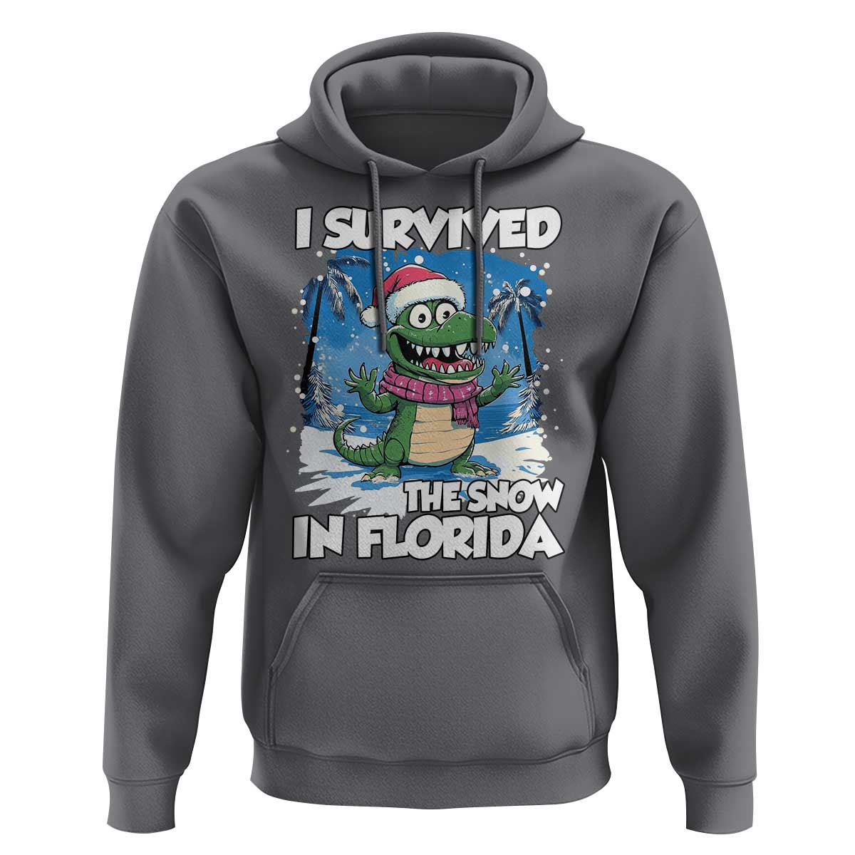 I Survived The Snow In Florida Hoodie Funny Crocodile