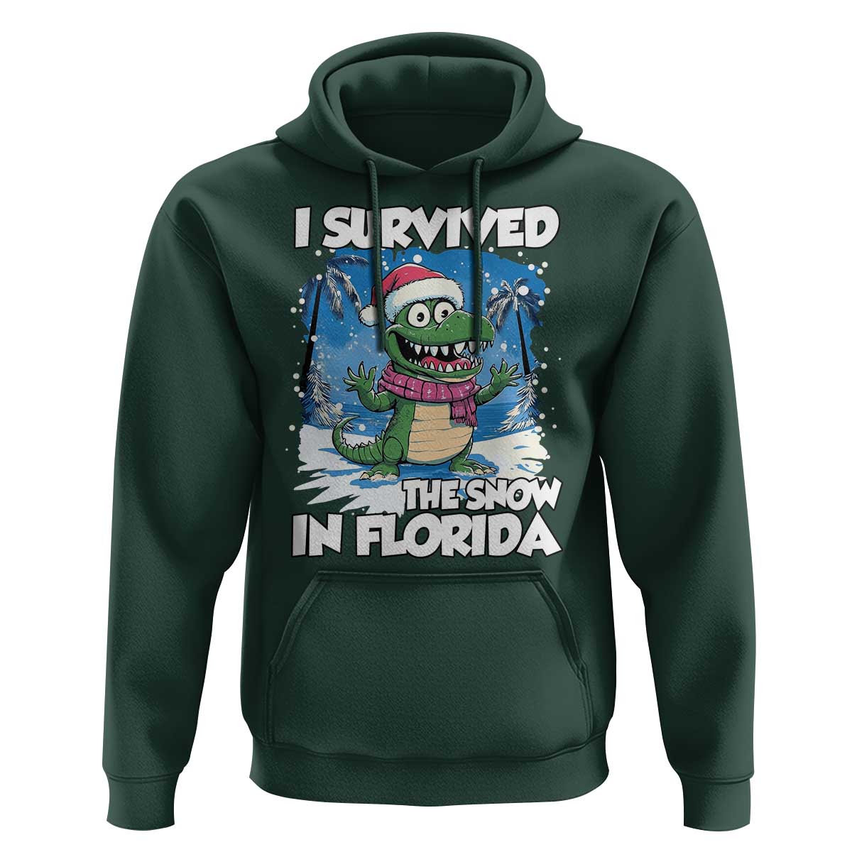 I Survived The Snow In Florida Hoodie Funny Crocodile