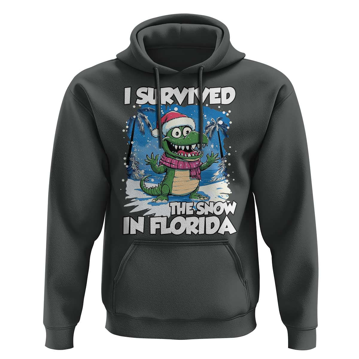 I Survived The Snow In Florida Hoodie Funny Crocodile