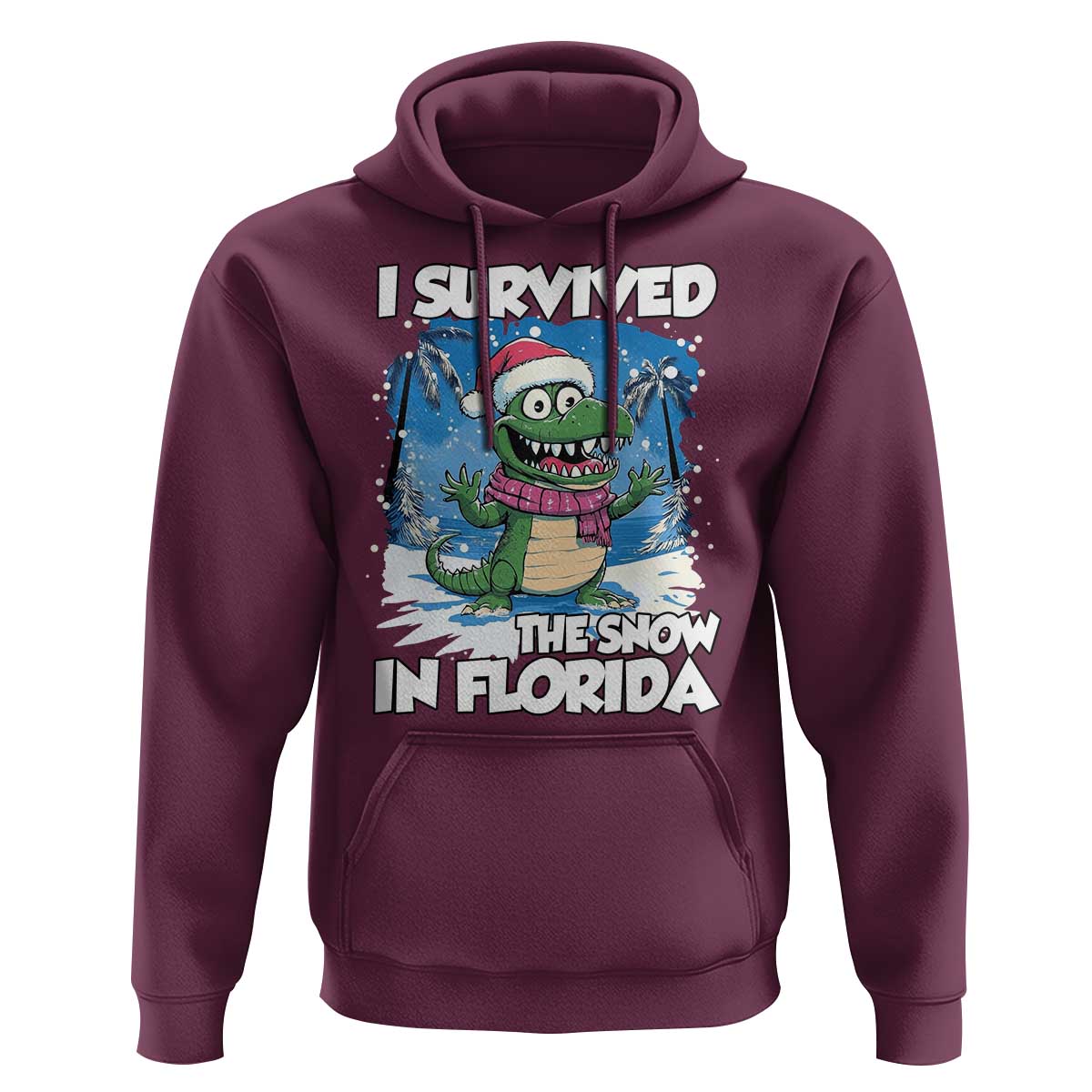 I Survived The Snow In Florida Hoodie Funny Crocodile