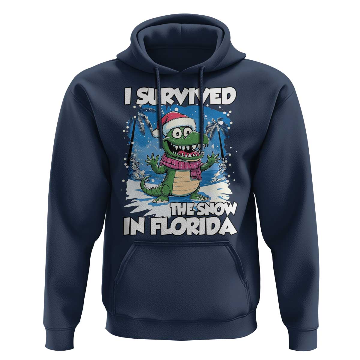 I Survived The Snow In Florida Hoodie Funny Crocodile