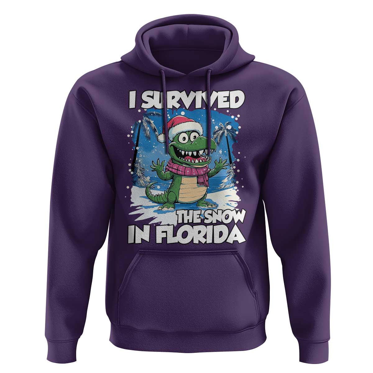 I Survived The Snow In Florida Hoodie Funny Crocodile