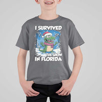 I Survived The Snow In Florida T Shirt For Kid Funny Crocodile