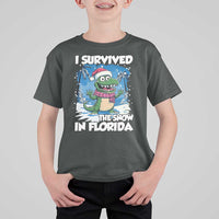 I Survived The Snow In Florida T Shirt For Kid Funny Crocodile
