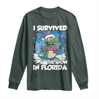 I Survived The Snow In Florida Long Sleeve Shirt Funny Crocodile