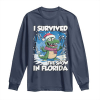 I Survived The Snow In Florida Long Sleeve Shirt Funny Crocodile