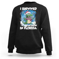 I Survived The Snow In Florida Sweatshirt Funny Crocodile