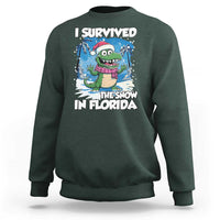 I Survived The Snow In Florida Sweatshirt Funny Crocodile