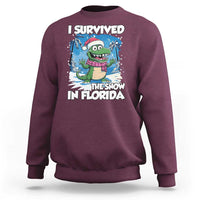 I Survived The Snow In Florida Sweatshirt Funny Crocodile