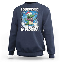 I Survived The Snow In Florida Sweatshirt Funny Crocodile