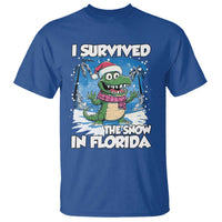 I Survived The Snow In Florida T Shirt Funny Crocodile