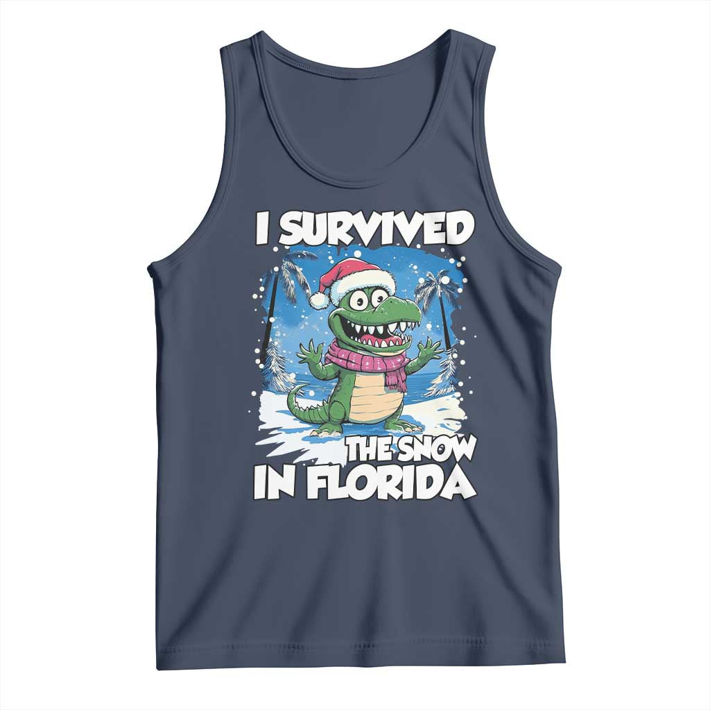 I Survived The Snow In Florida Tank Top Funny Crocodile