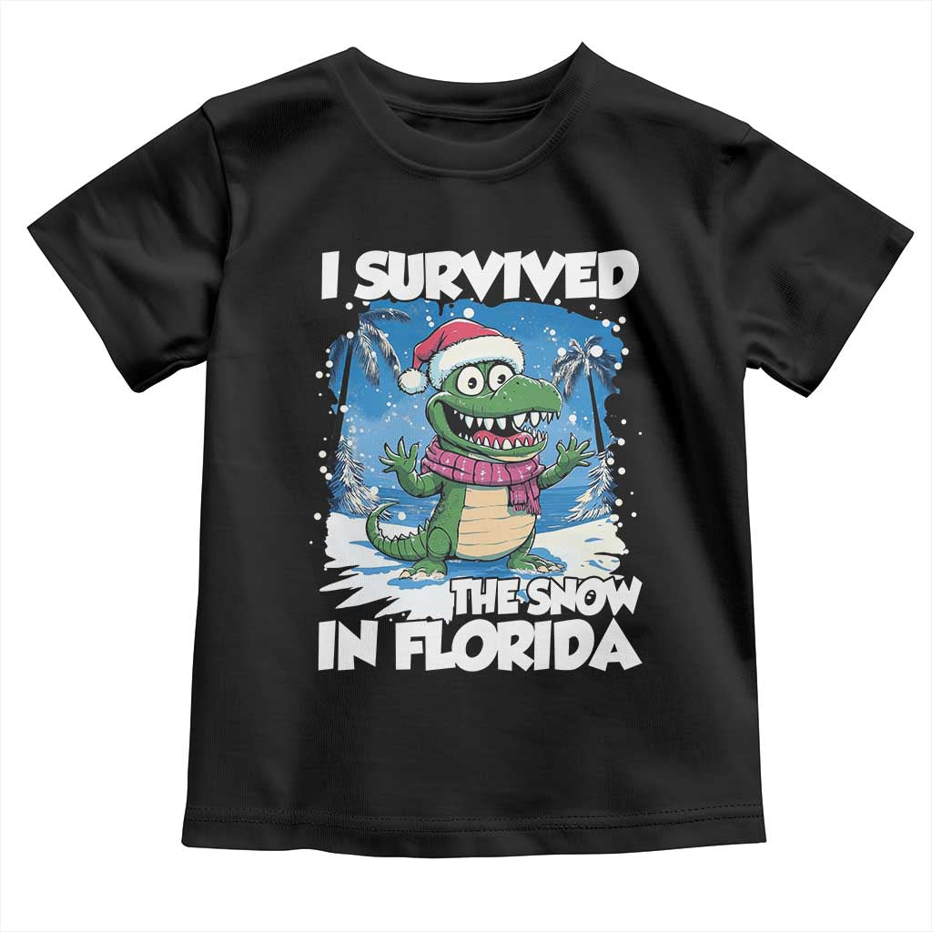 I Survived The Snow In Florida Toddler T Shirt Funny Crocodile