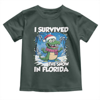 I Survived The Snow In Florida Toddler T Shirt Funny Crocodile
