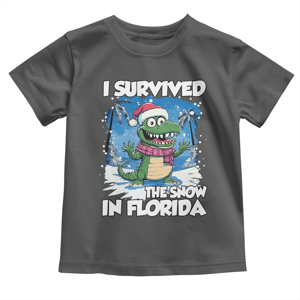 I Survived The Snow In Florida Toddler T Shirt Funny Crocodile