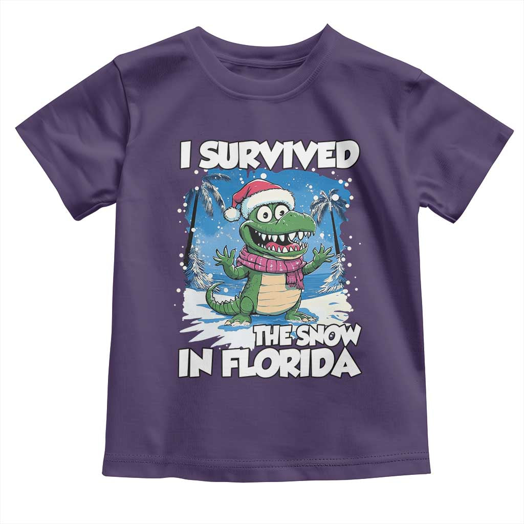 I Survived The Snow In Florida Toddler T Shirt Funny Crocodile