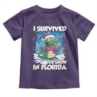I Survived The Snow In Florida Toddler T Shirt Funny Crocodile