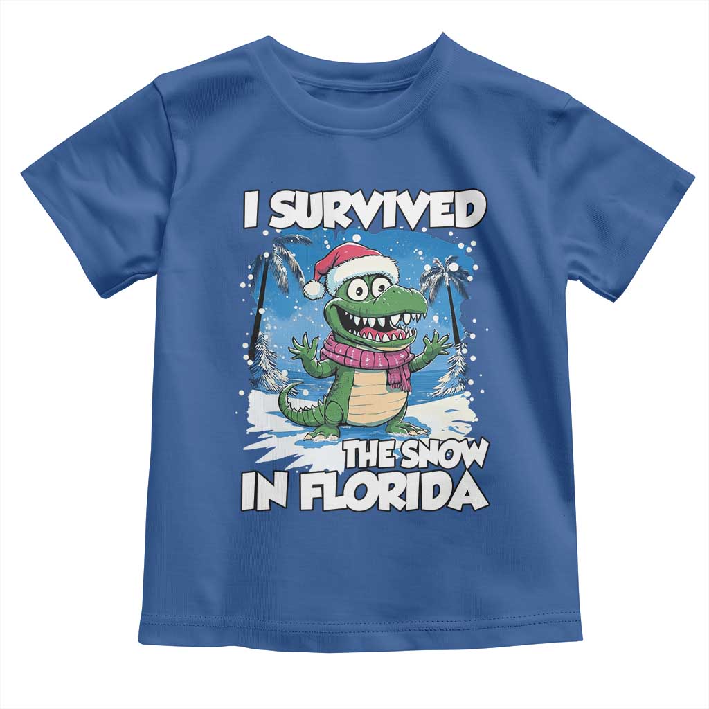 I Survived The Snow In Florida Toddler T Shirt Funny Crocodile