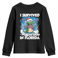 I Survived The Snow In Florida Youth Sweatshirt Funny Crocodile