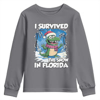 I Survived The Snow In Florida Youth Sweatshirt Funny Crocodile