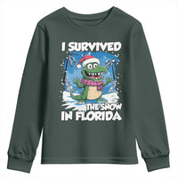 I Survived The Snow In Florida Youth Sweatshirt Funny Crocodile